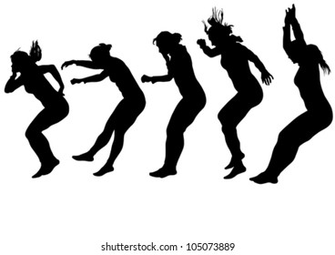 Vector image of people involved in parkour