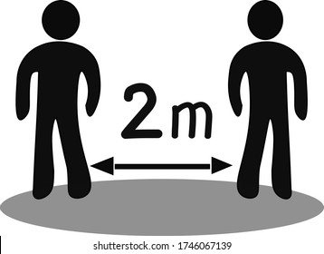 Vector image of people keeping a safe distance. The concept of social distancing. Protection from Covid-19, an illustration of the spread of a coronavirus outbreak.