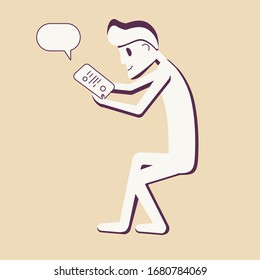 Vector image of people with a phone
