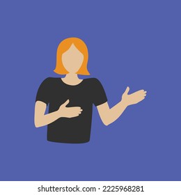 A vector image of people showing and explaining something, perhaps even presenting an article or project.