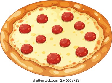 Uma imagem vetorial de uma pizza de pepperoni