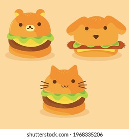 vector image perfect for kids meal menu, kids food, animal theme food, etc