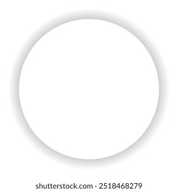 vector image of perfect white circle with black shadow on transparent background