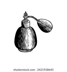 vector image of perfume, vintage spray