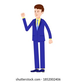 Vector image of a person for animation. Editable strokes. A man in a suit on a white background. 
