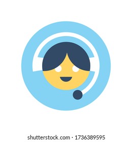 Vector image of person with headphones and microphone