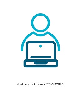 vector image person icon in lines with white background