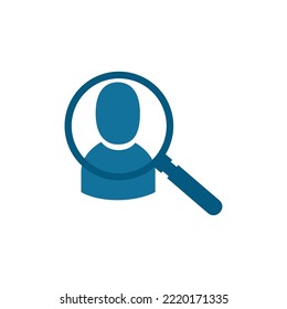 vector image person icon with a magnifying glass on white background