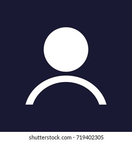 Vector image of a person icon. People icon. Vector white icon on dark blue background.