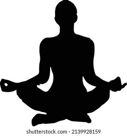 Imagen vectorial de una persona meditando yoga