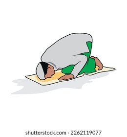 vector image of a person praying according to Muslim beliefs, namely sholat.