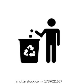 Vector image. Image of a person recycling.