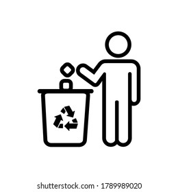 Imagen vectorial. Imagen de una persona reciclando.