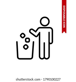 Imagen vectorial. Imagen de una persona reciclando.