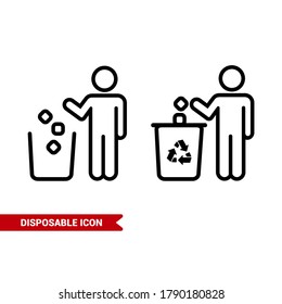 Imagen vectorial. Imagen de una persona reciclando.