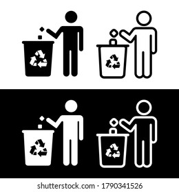 Vector image. Image of a person recycling.