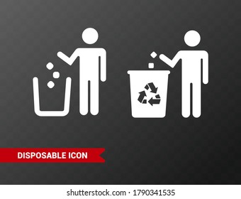 Vector image. Image of a person recycling.