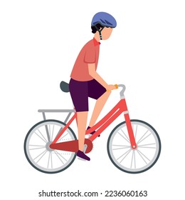 vector image of person riding a bicycle on a white background