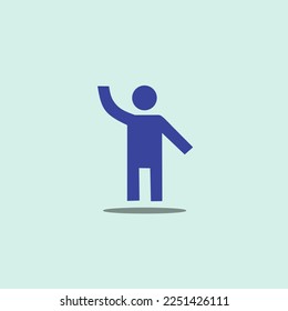 vector image of a person waving