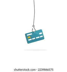 Imagen vectorial de phishing. Tarjetas robadas en Internet