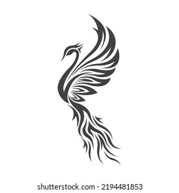 Vector image of Phoenix, black, simple.