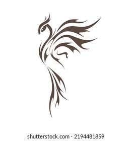 Vector image of Phoenix, black, simple.