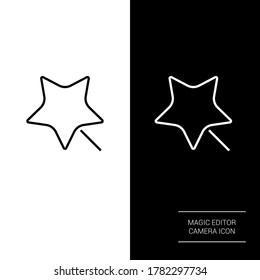 Vector image. Photo editing icon. Magic wand image.
