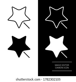 Vector image. Photo editing icon. Magic wand image.