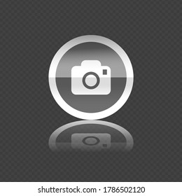 Vector image. Image of a photographic camera button. Modern digital image.