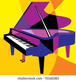 vector image piano. Stylization of color overlapping forms.