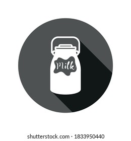 Imagen vectorial. Fotografía de una botella de leche.