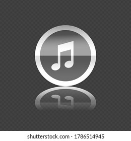 Vector image. Picture of a music button. Modern digital image.