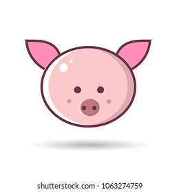 Vector image of a pig design on a blue background. Vector, illustration eps10