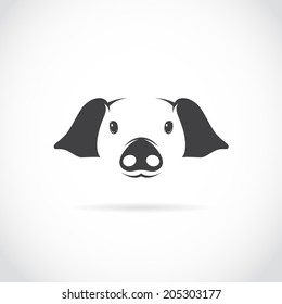 Vector image of pig head on white background