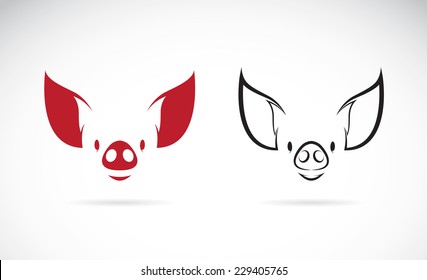 Vector image an pig head white background