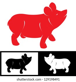 Vector image of a pig on white background