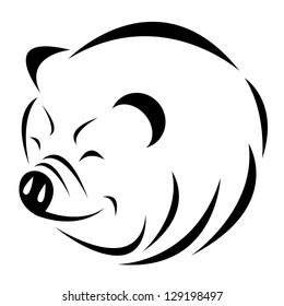 Vector image of an pig on white background