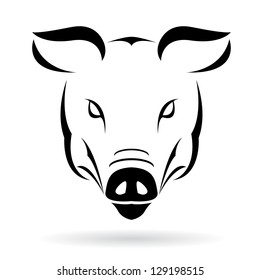 Vector image of a pig on a white background
