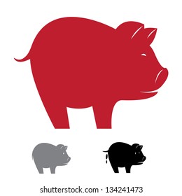 Vector image of an pig on white background