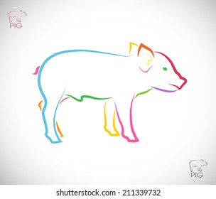 Vector image of a pig on white background