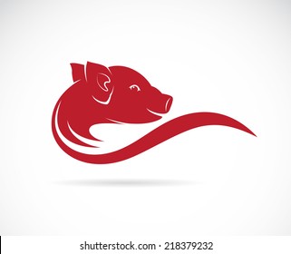 Vector image of an pig on white background