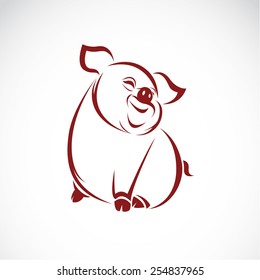 Vector image of an pig on white background