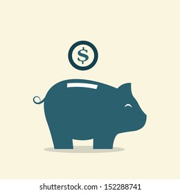  Vector image of an piggy bank
