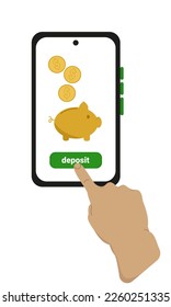 Imagen vectorial de un banco de cerdos. El concepto de ahorrar dinero y acumular. Acumulación de capital en depósito.