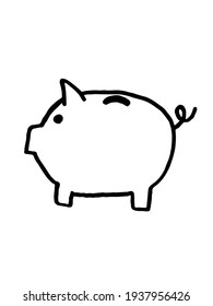 vector image of piggy bank in the form of a pig on a white background