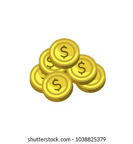Vector image of a pile of coins. Universal use. Original image. Isolated image.