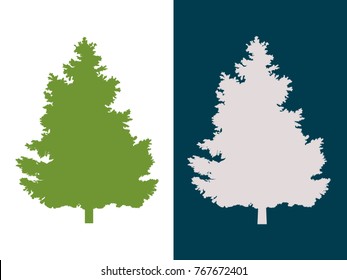Vector image of a pine on a light and dark background.