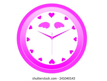 vector image of a pink alarm clock