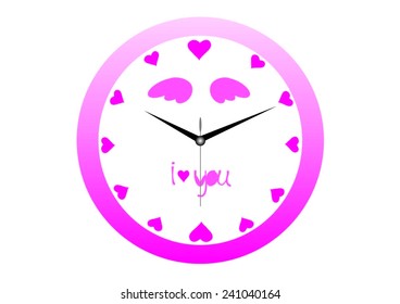 vector image of a pink alarm clock