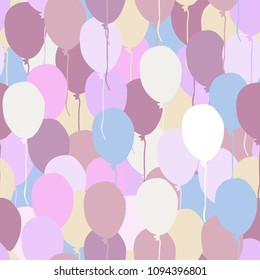 Vector image. Pink balloons. Seamless texture.